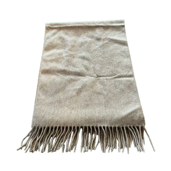 Unbranded Tan Cashmere Scarf With Fringe - Picture 1 of 5